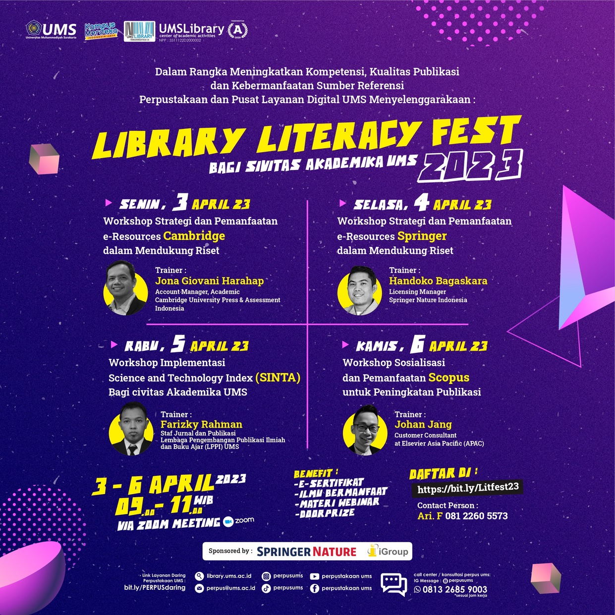 Library Literacy Fest 2023 bagi sivitas akademika UMS