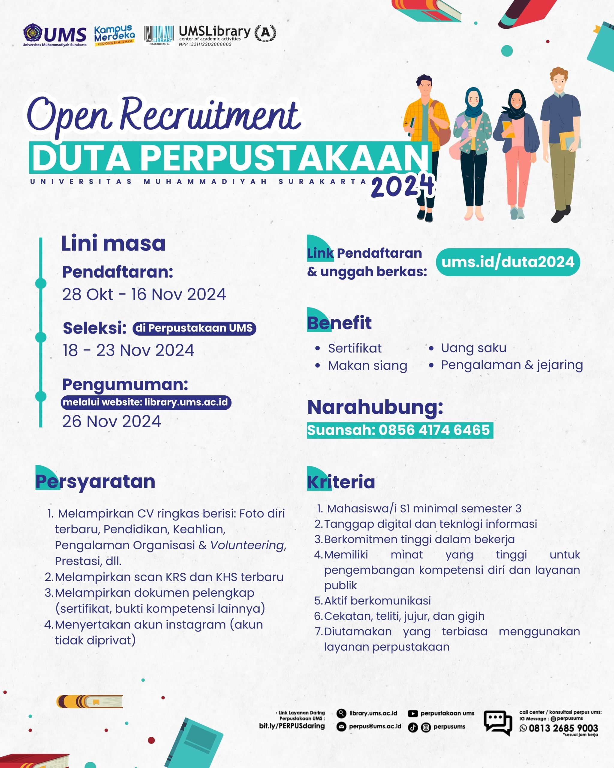 Open Recruitmen Duta Perpustakaan UMS Tahun 2024