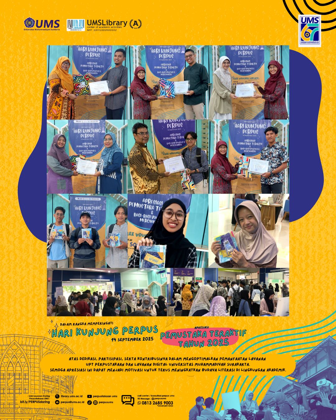 UMS Library Gelar Apresiasi Pemustaka Teraktif 2025 dalam Rangka Hari Kunjung Perpustakaan
